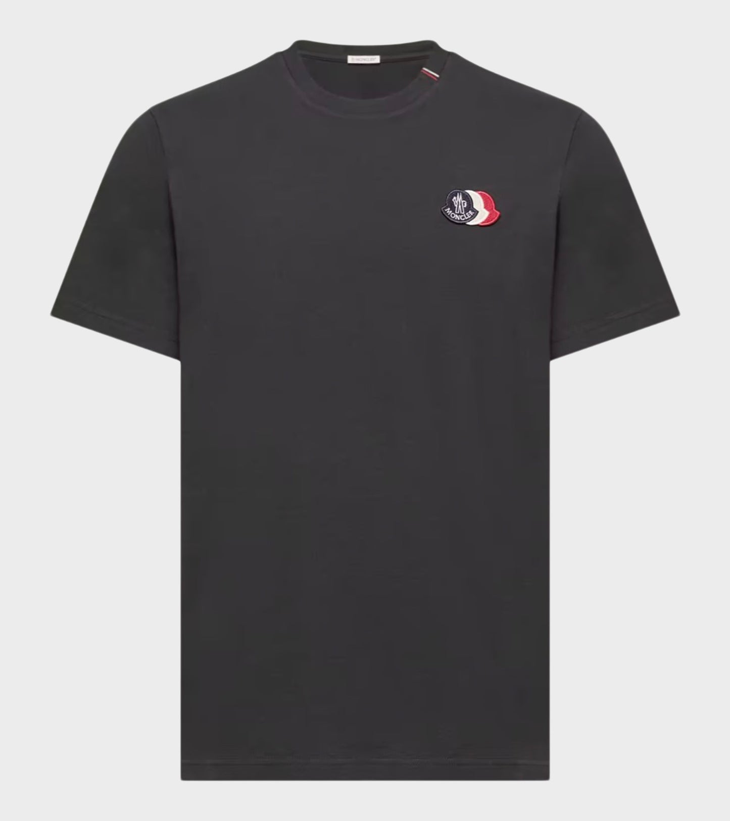 Embroidered Tricolor Logo Cotton T-shirt Navy