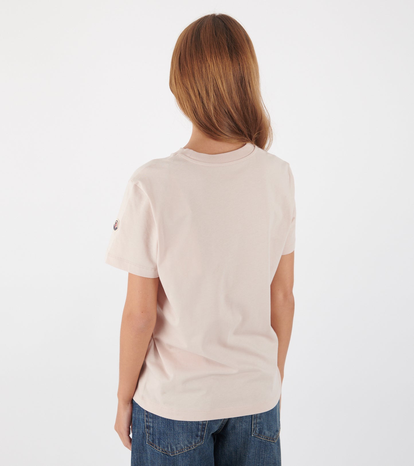 Embroidered Tonal Logo Cotton T-shirt Pink