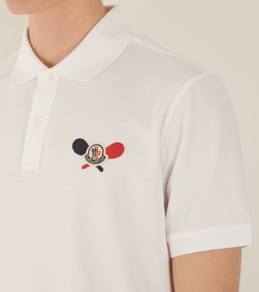 Tennis Logo Patch Polo Optical White