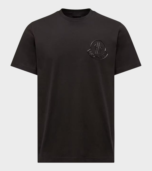 Three-Dimensional Logo Cotton T-shirt Black