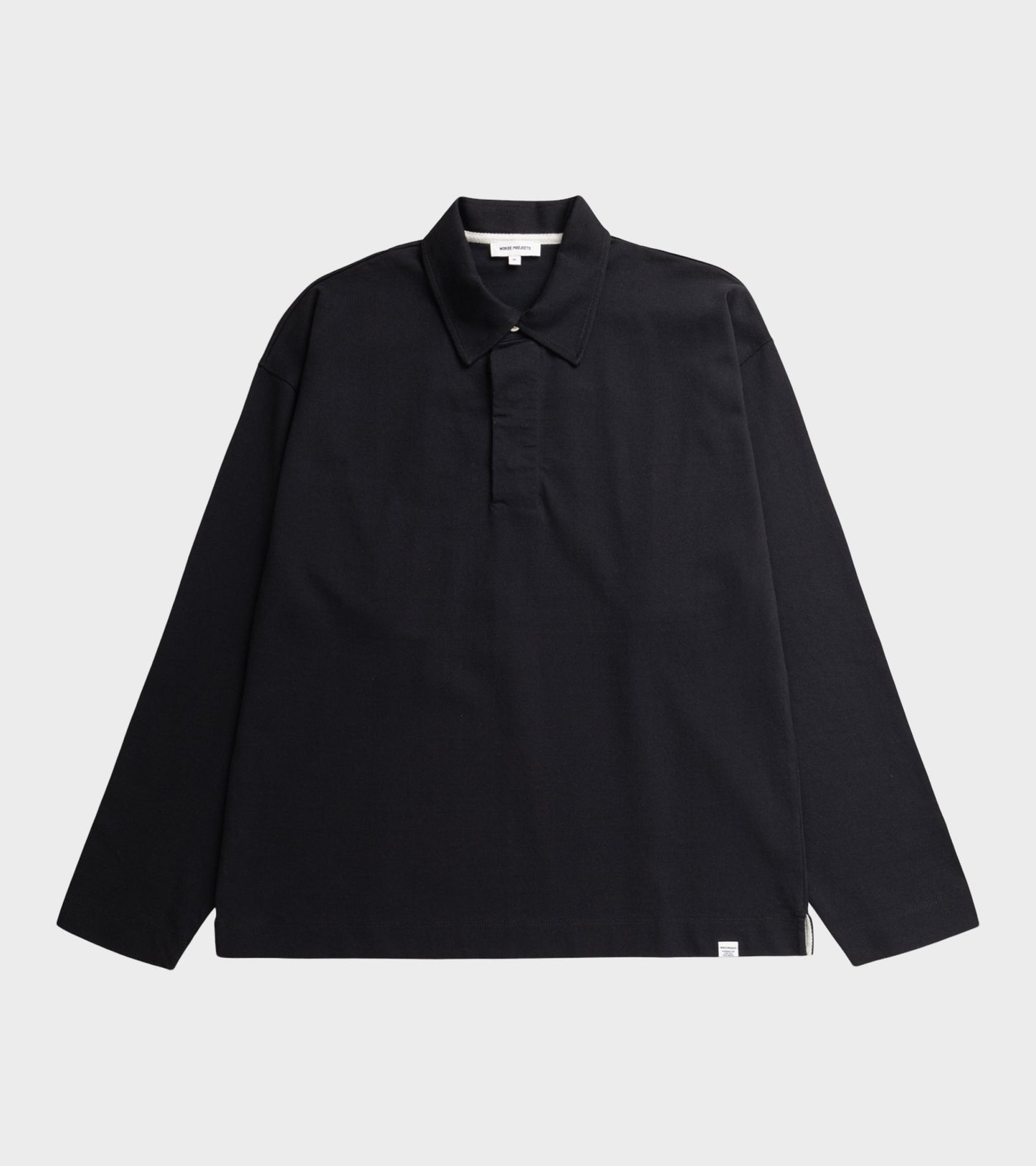 Isefjord Compact Cotton LS Polo Black