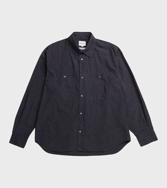 Falster Cotton Tencel Jet Oversize Shirt Dark Navy