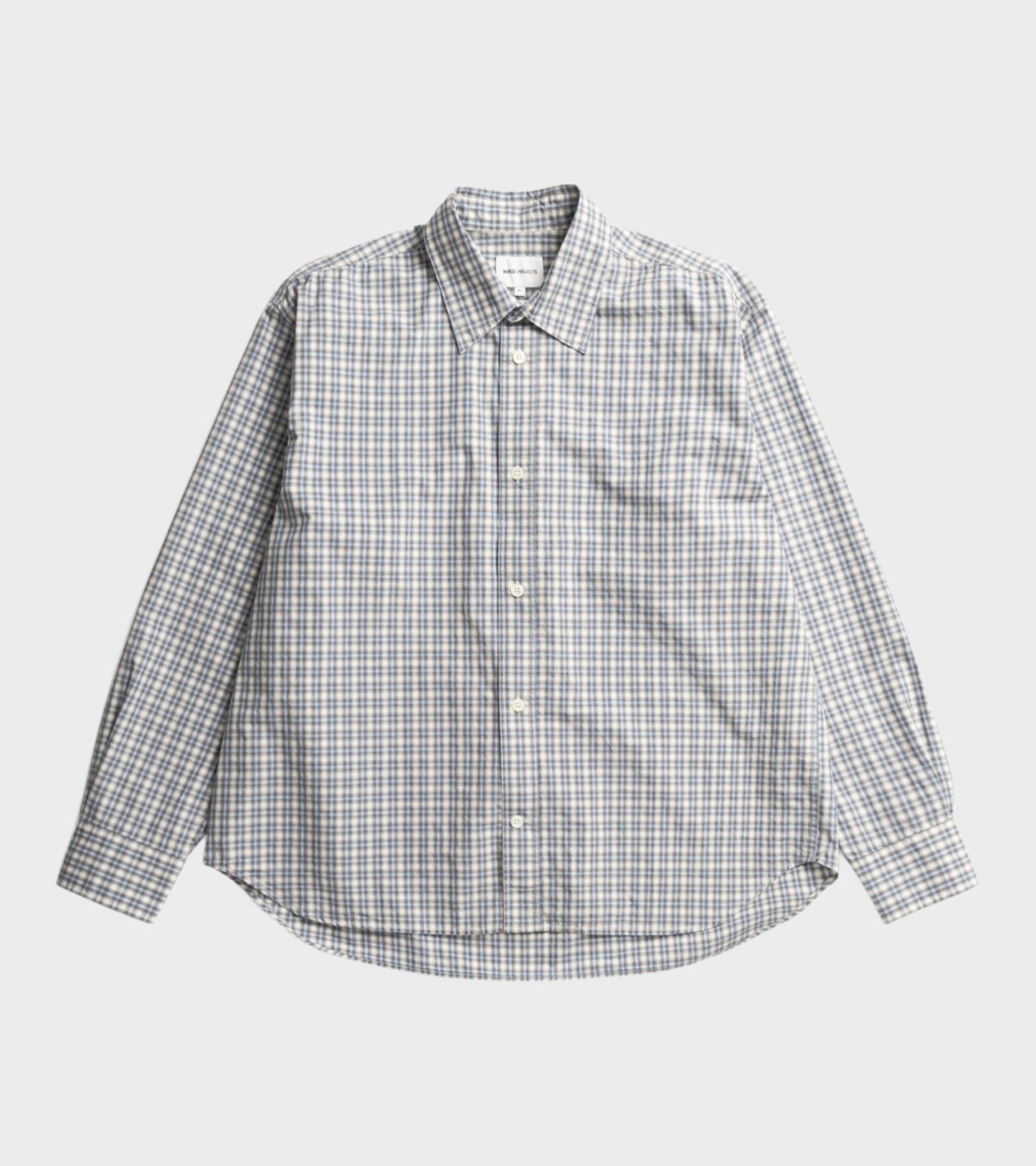 Falster Fine Check Oversize Shirt Cerulean