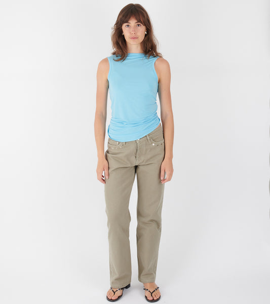Duli Asymmetrical Sleeveless Top Blue