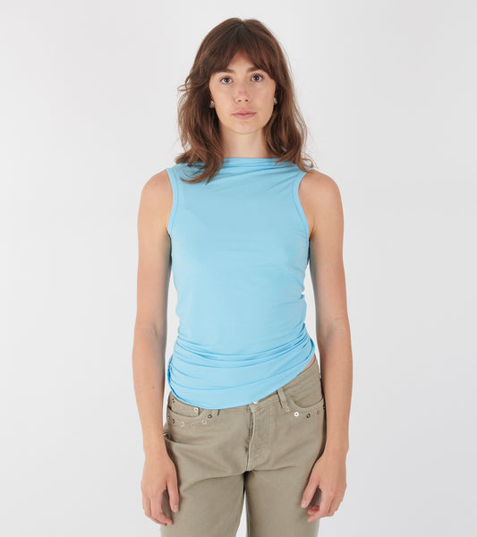 Duli Asymmetrical Sleeveless Top Blue