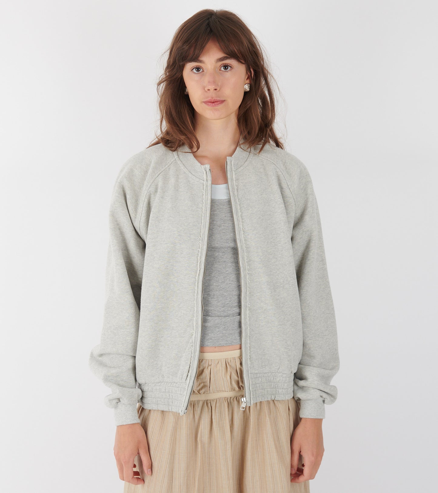 Nila Sweat Zipper Light Grey