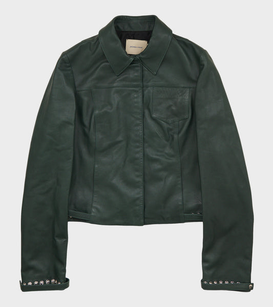 Octavia Leather Jacket Dark Green