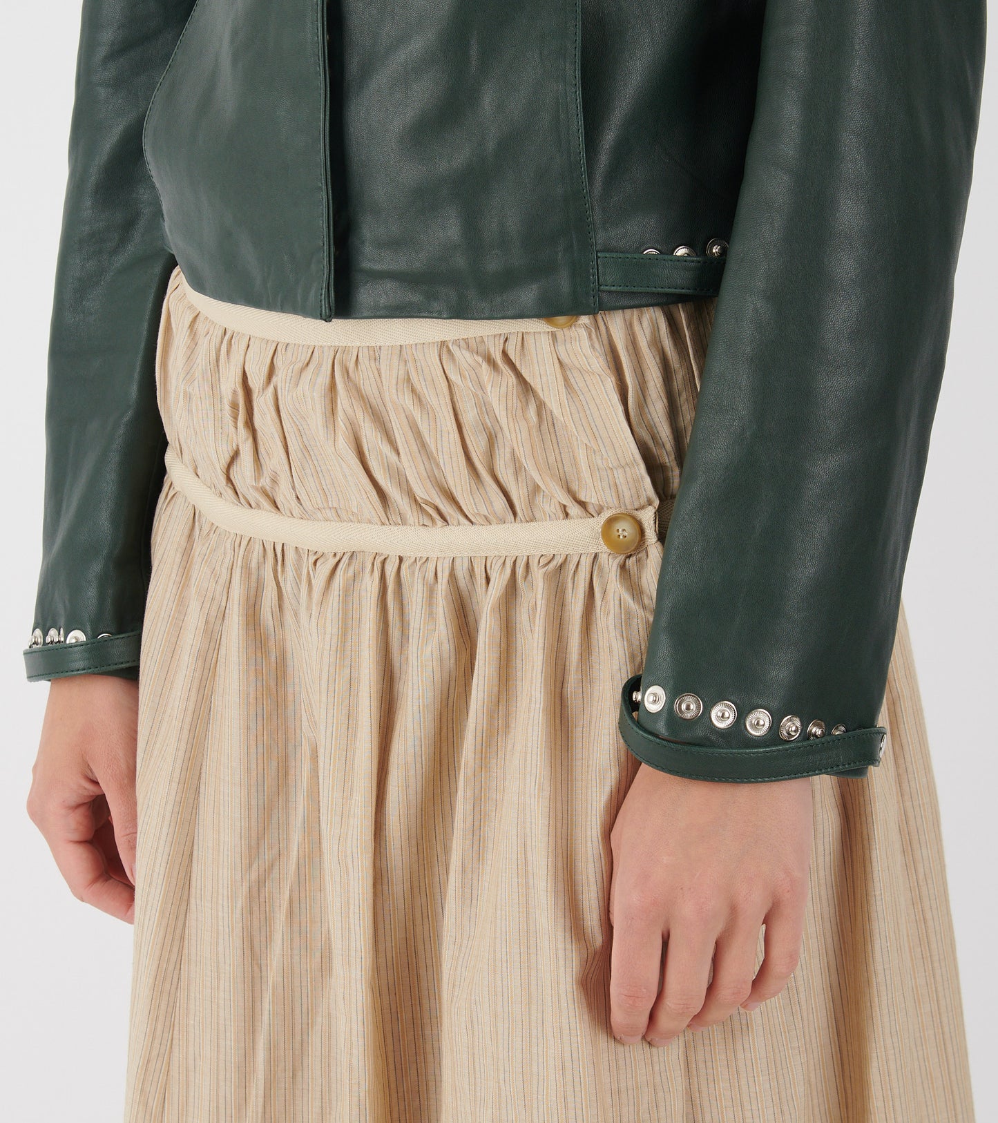 Octavia Leather Jacket Dark Green
