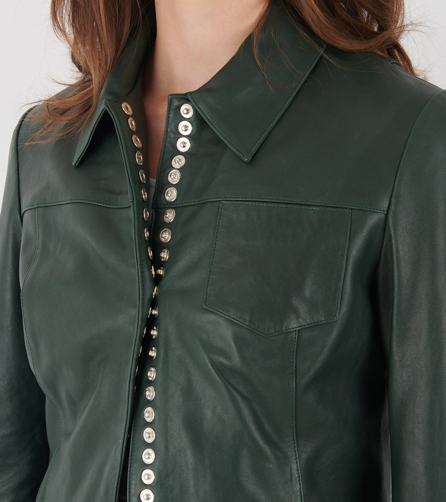 Octavia Leather Jacket Dark Green