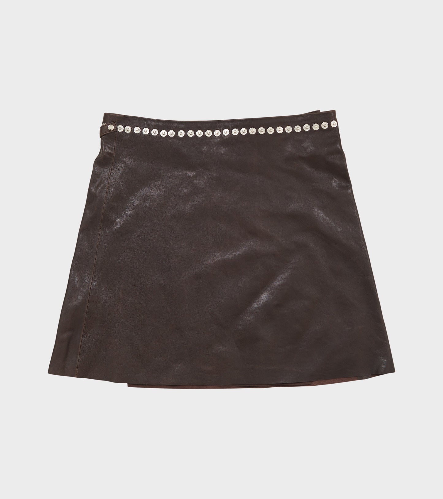 Sandi Leather Skirt Brown