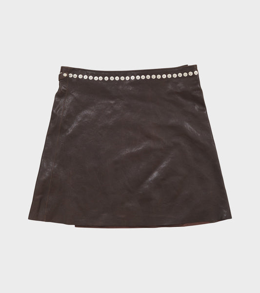 Sandi Leather Skirt Brown