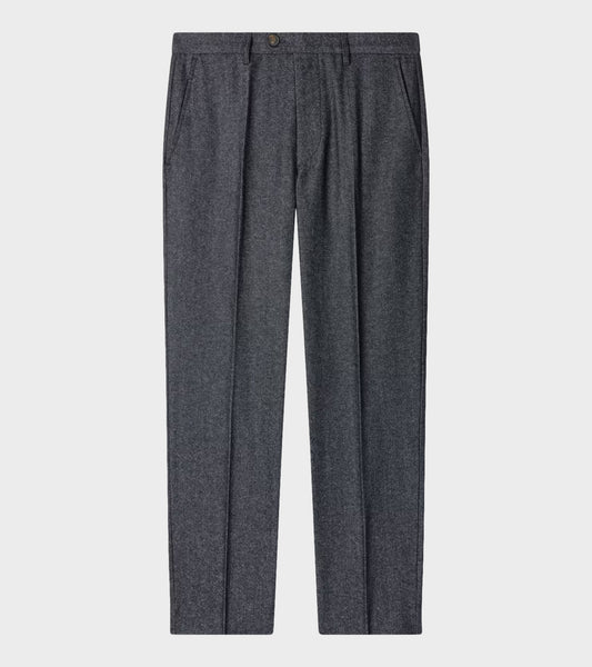 Cotton Blend Flannel Trousers Indigo