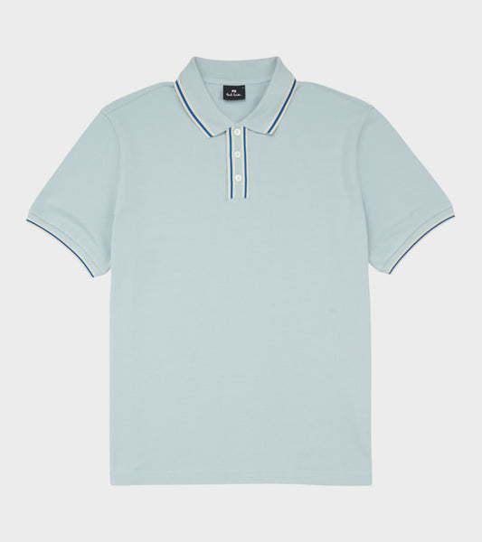 S/S Polo Shirt Light Blue/Cream