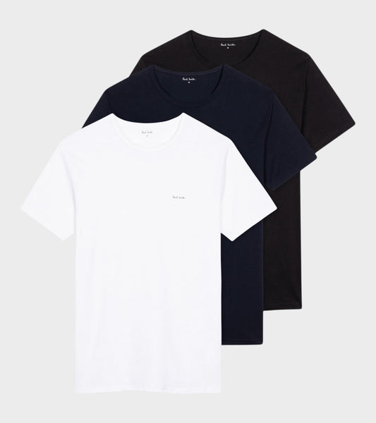 Organic Cotton Crew Neck T-Shirts Black/White/Navy