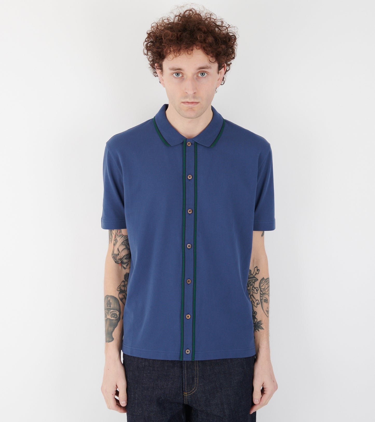 S/S Polo Shirt Mid Blue