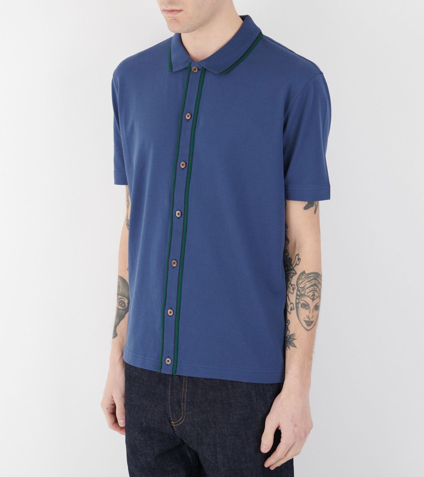 S/S Polo Shirt Mid Blue