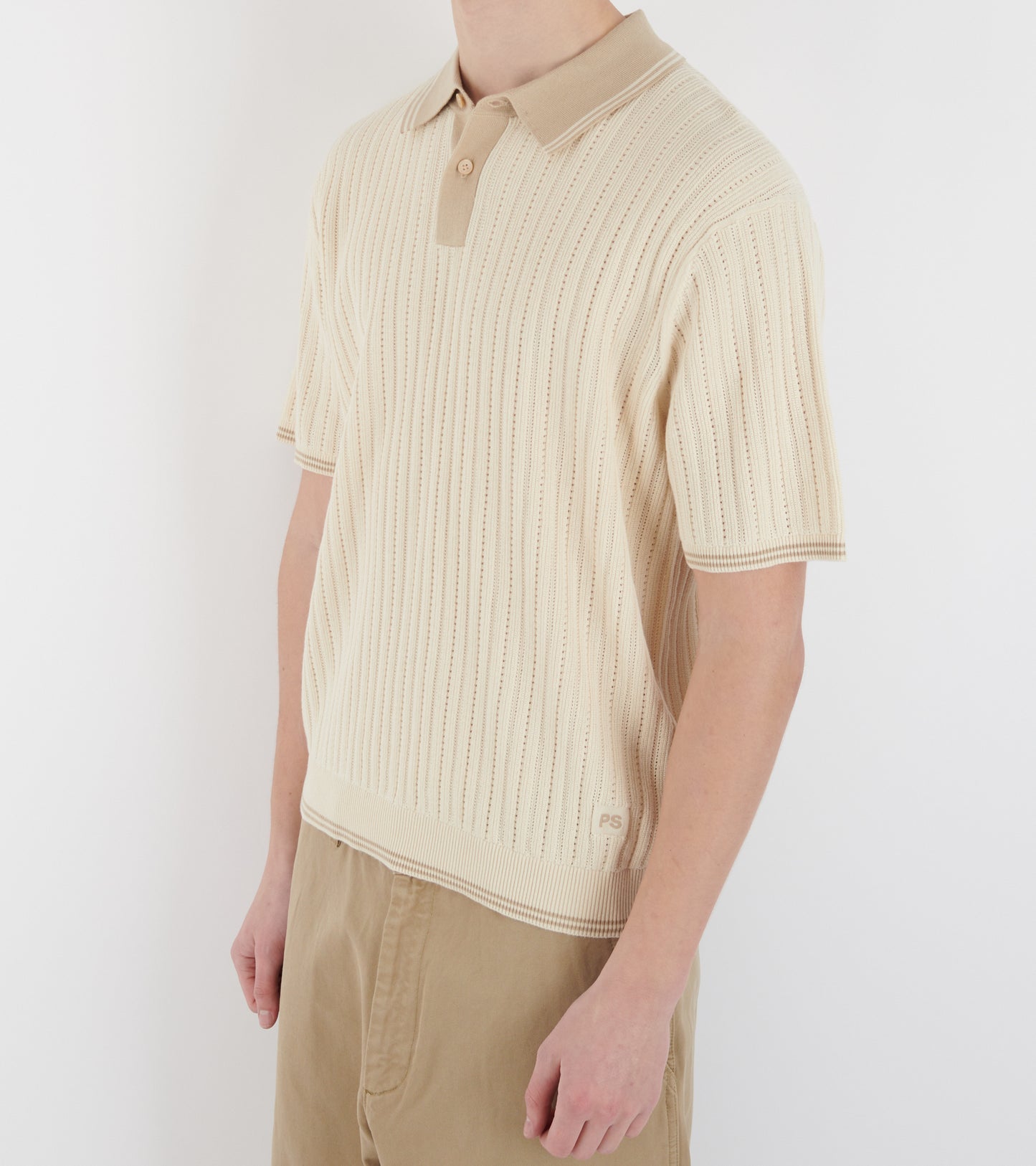 S/S Sweater Polo Beige Mix
