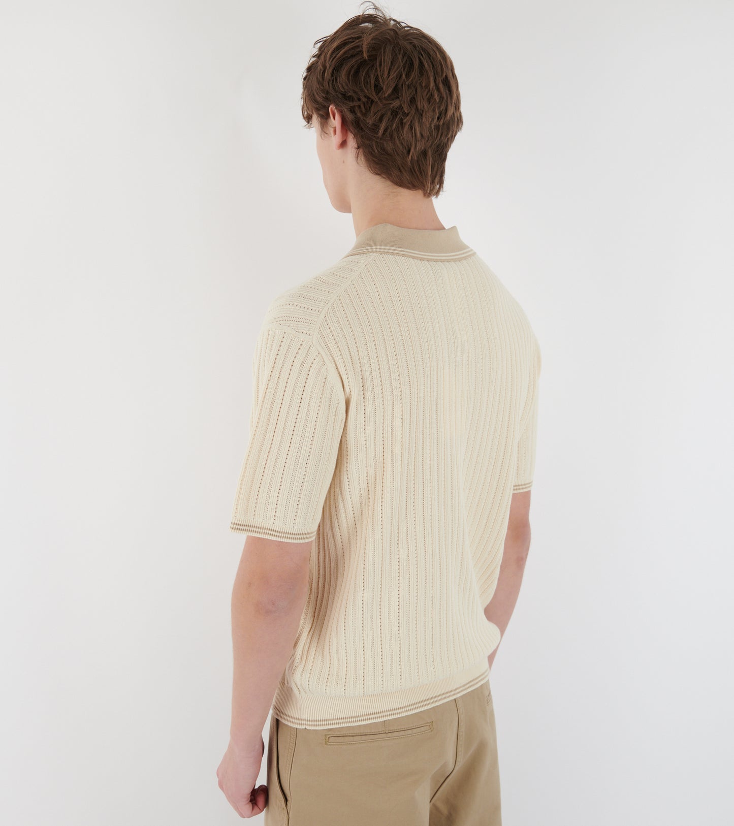 S/S Sweater Polo Beige Mix