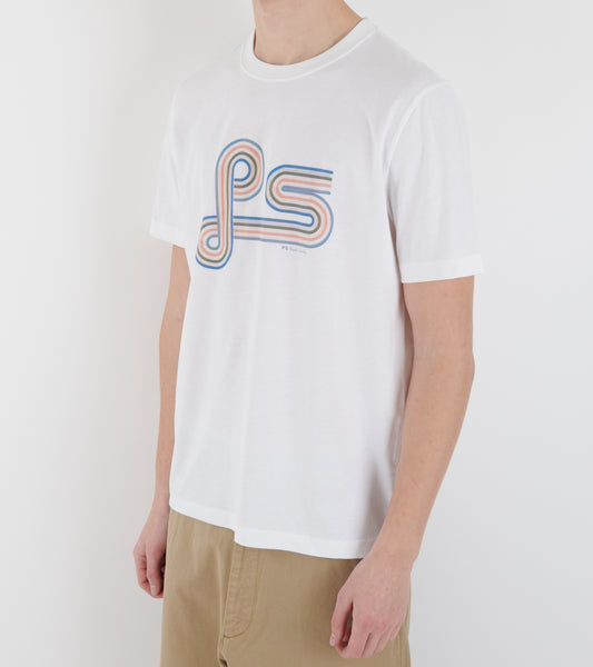 Swirly PS Print T-shirt White