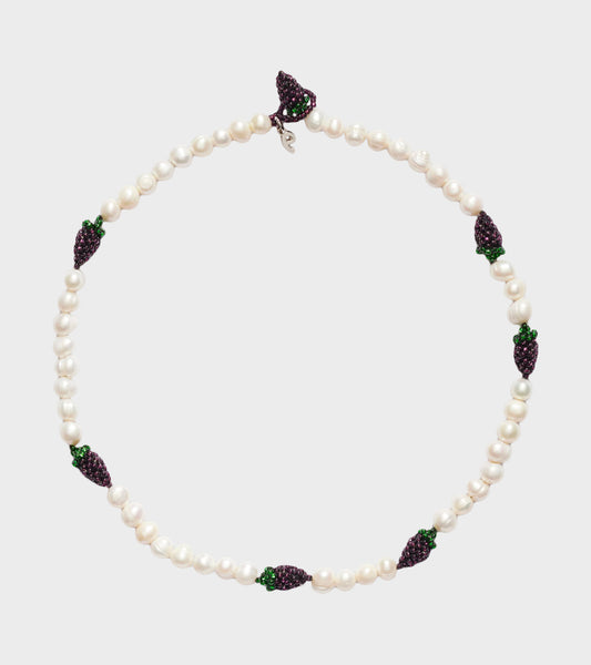 Multi Pearl Grape Necklace Purple/Green/White
