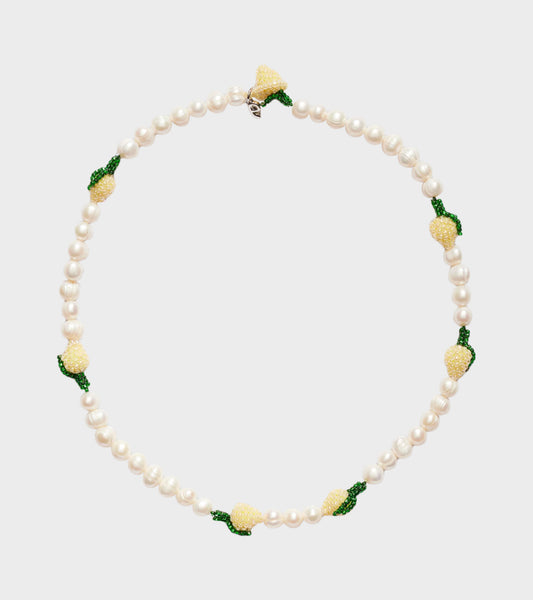 Multi Pearl Lemon Necklace Yellow/Green/White