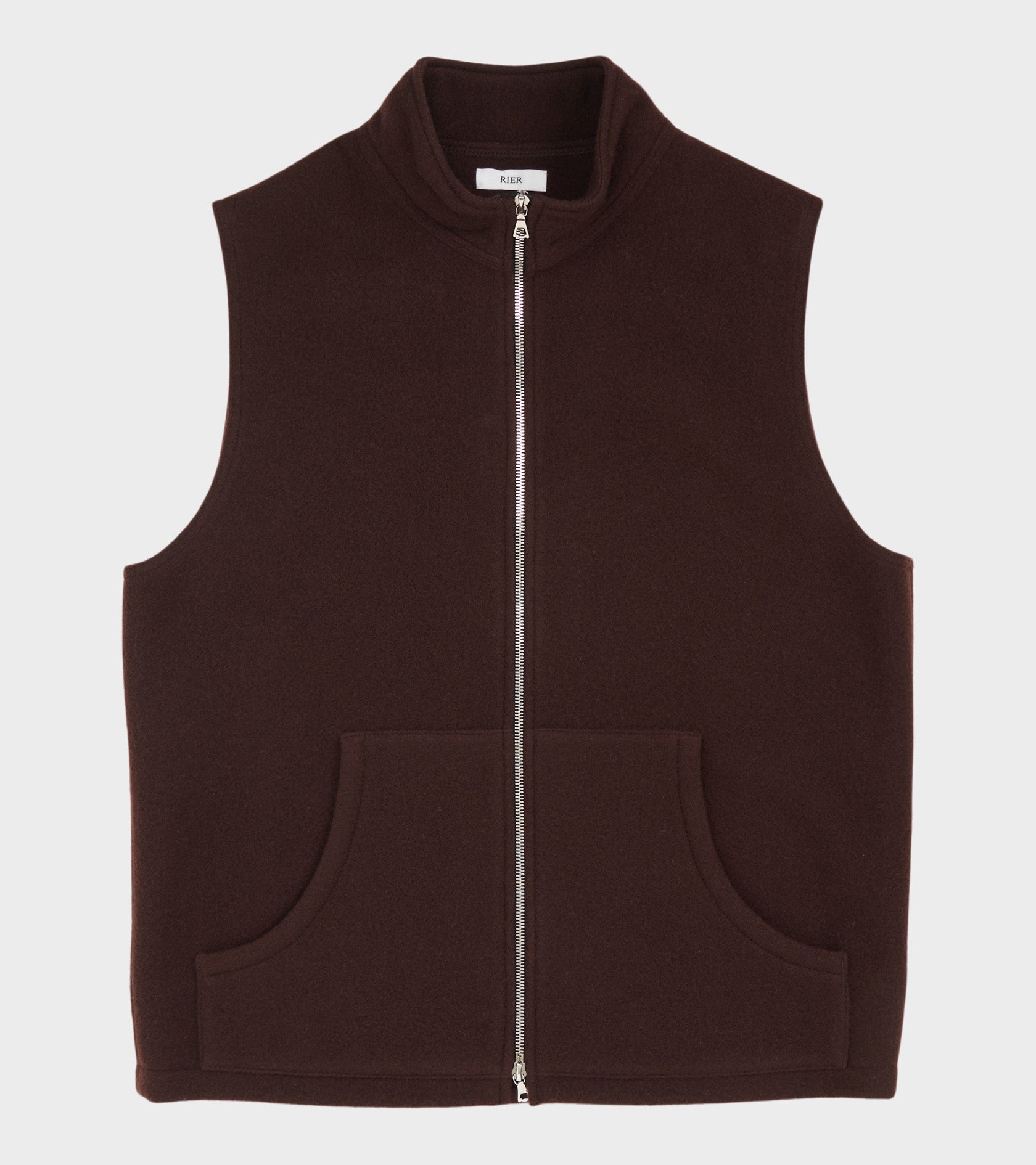 fleece full zip vest tanin
