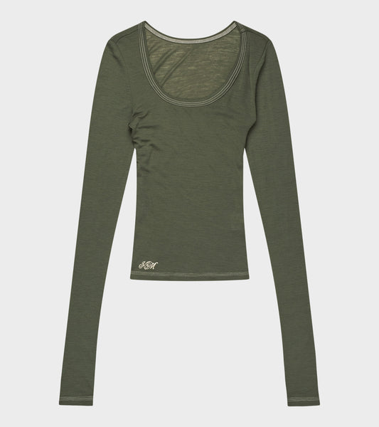 Roga Blouse Grey/Green Melange