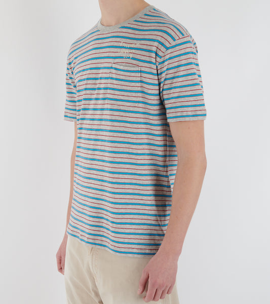Franz Striped Pocket Tee Grey