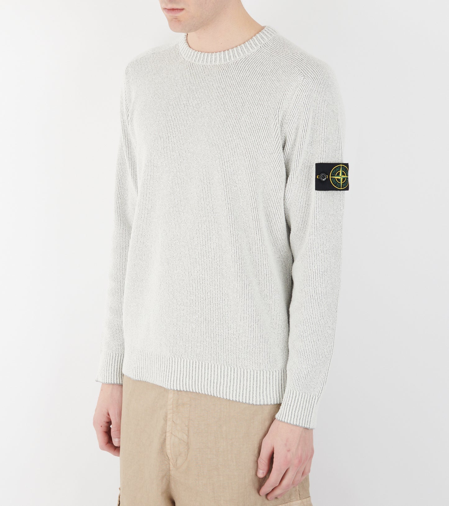 Cotton Rib Frotté Knit Off-white/Grey