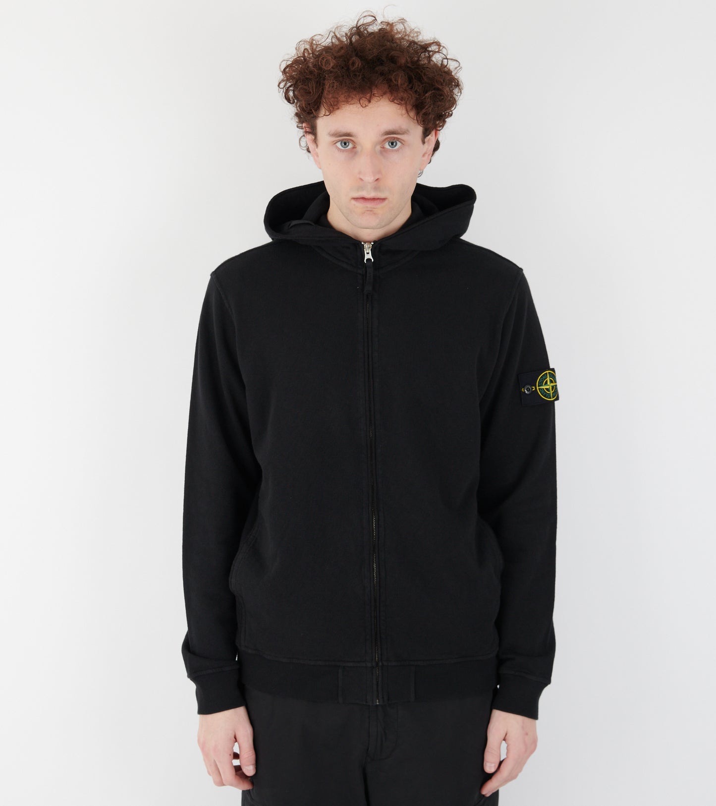 Cotton Zip Hoodie Black