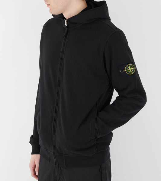 Cotton Zip Hoodie Black