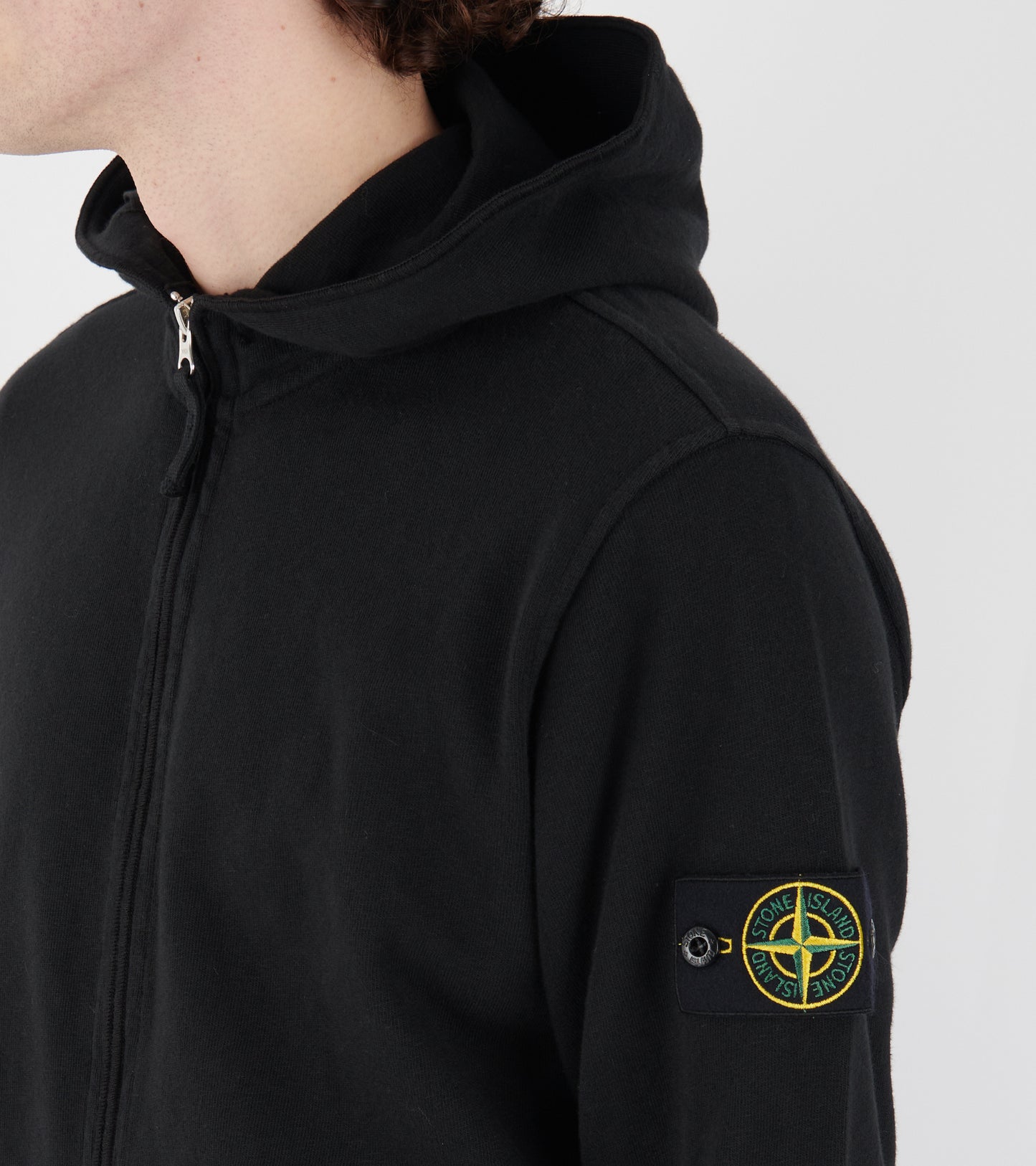 Cotton Zip Hoodie Black