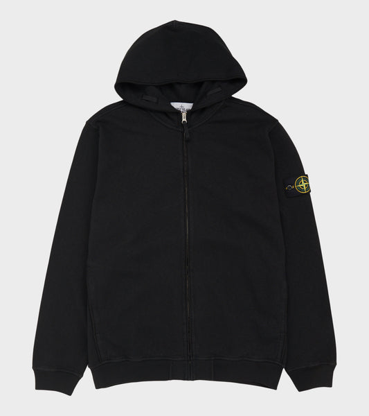 Cotton Zip Hoodie Black