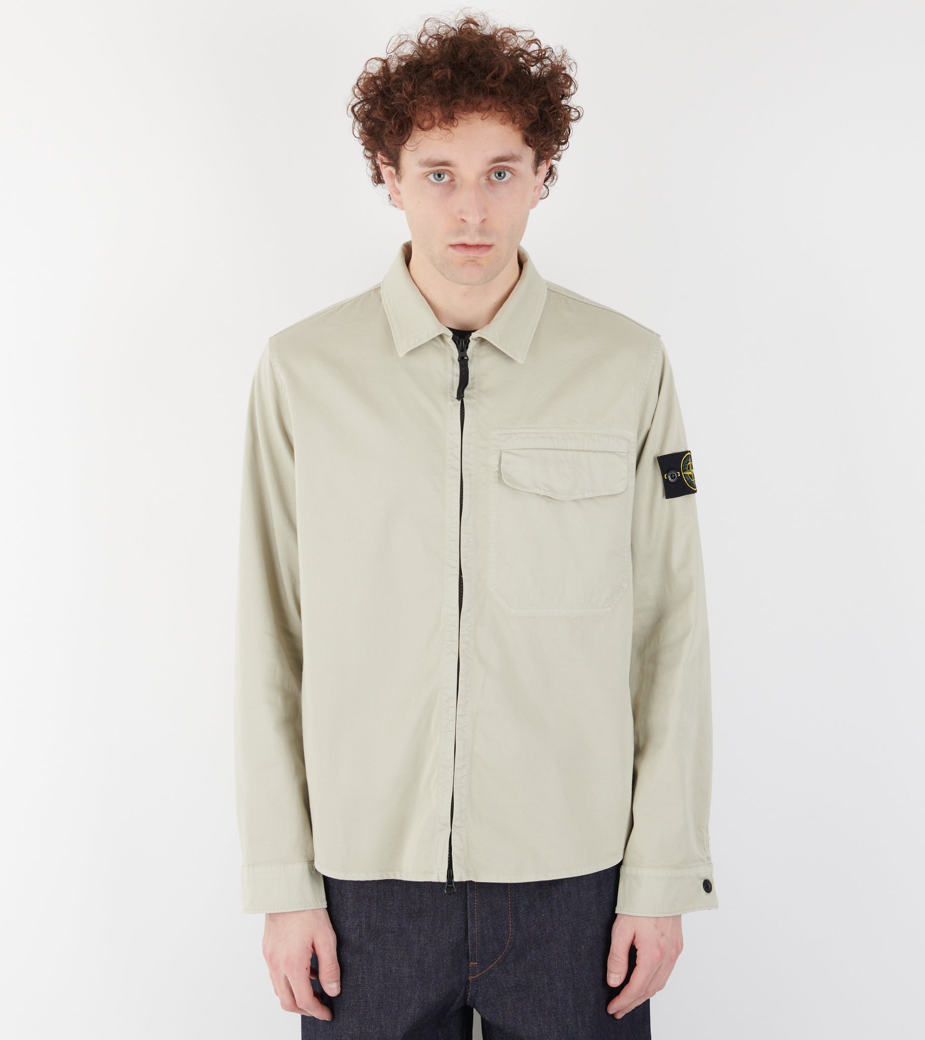 Cotton Zip Overshirt Beige – Dr. Adams