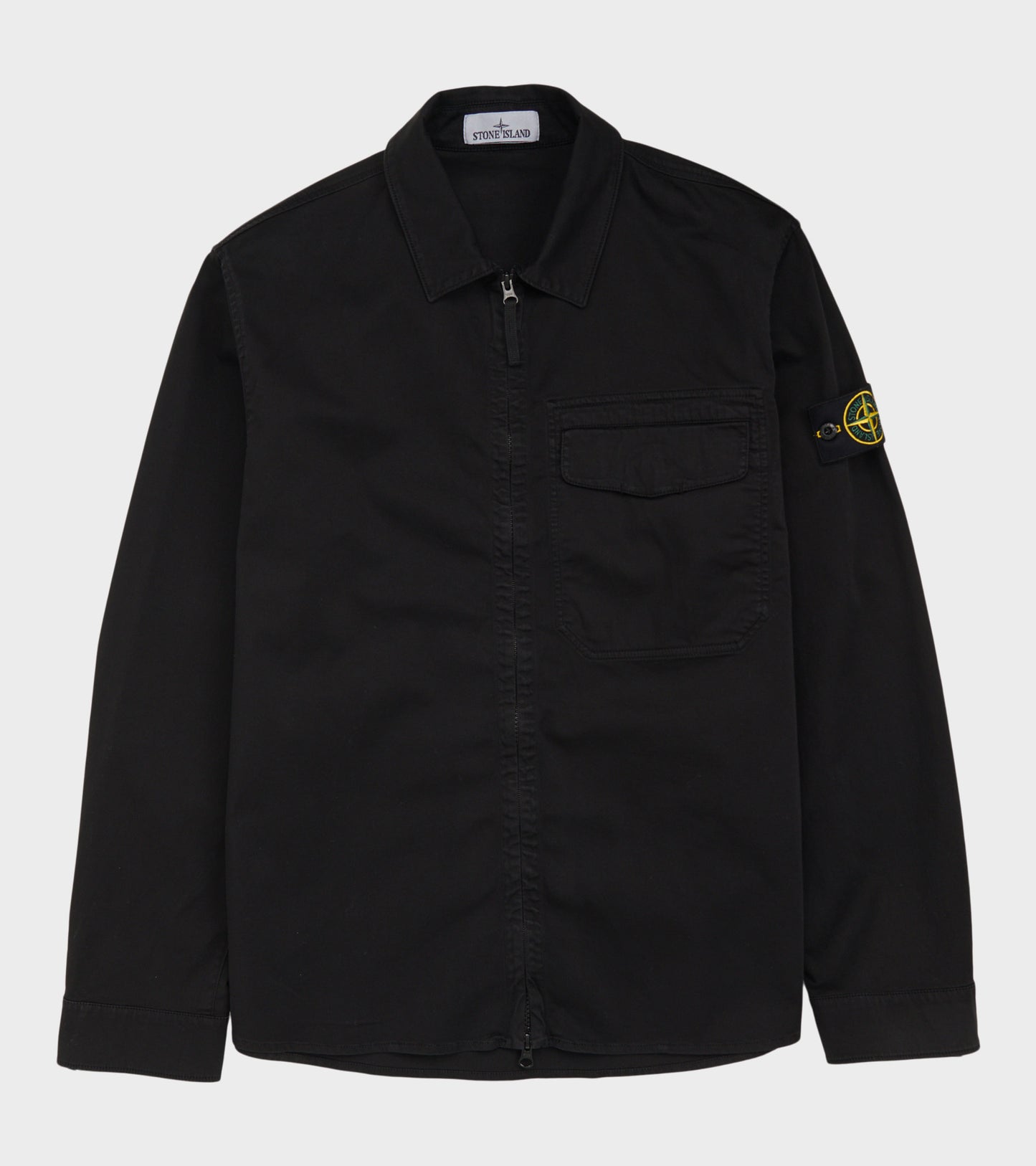 Cotton Zip Overshirt Black