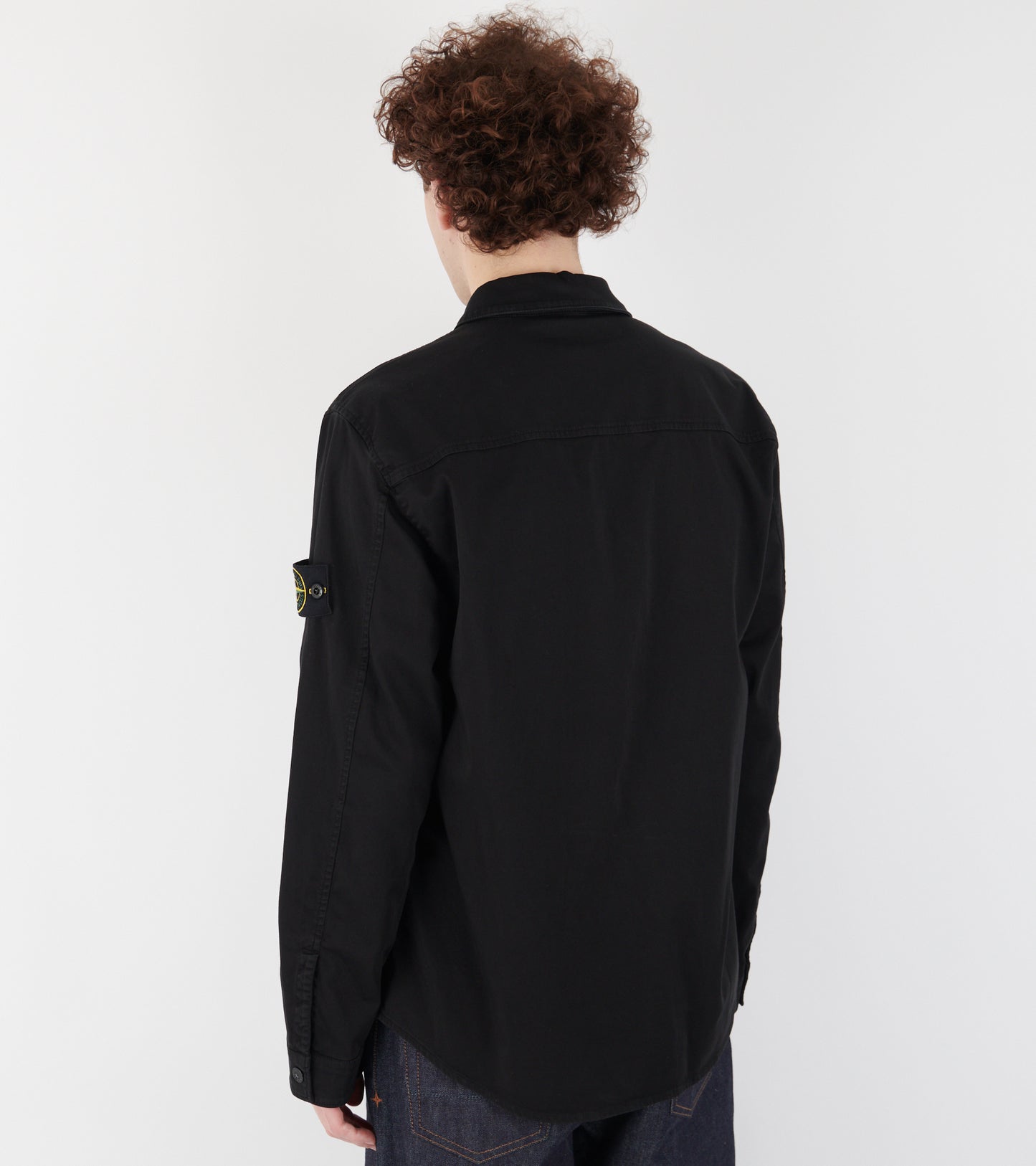 Cotton Zip Overshirt Black