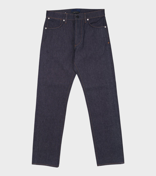 Indigo Denim Raw Jeans Straight Blue