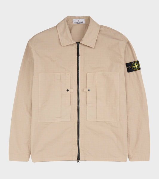 Cotton Ripstop Overshirt Beige