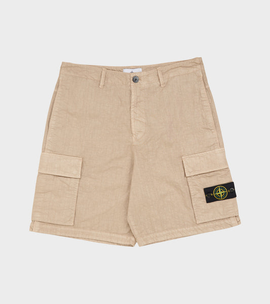 Loose Wide Leg Bermuda Shorts Beige