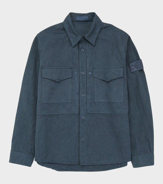 Linen Ghost Overshirt Dusty Petrol Blue