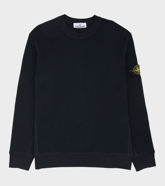 Waffle Cotton Sweatshirt Navy