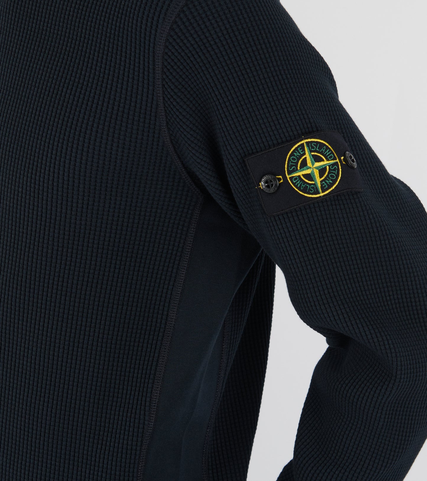 Waffle Cotton Sweatshirt Navy