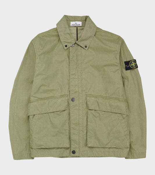 Waxed Pigment Cotton Tela Jacket Green