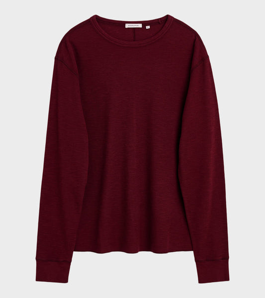Waffle Tee LS Burgundy