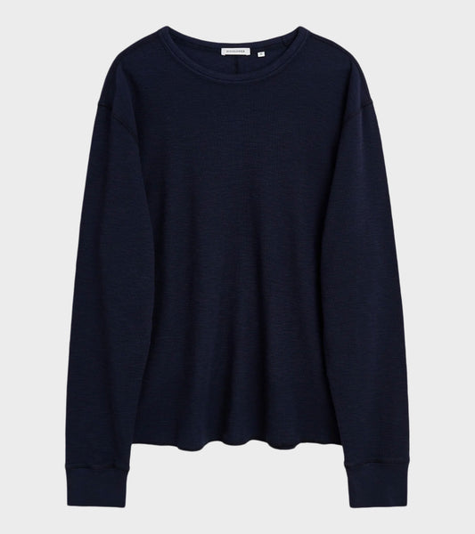 Waffle Tee LS Navy