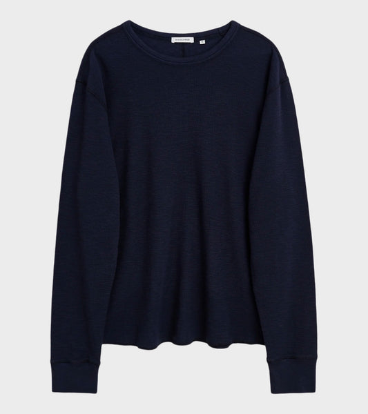 Waffle Tee LS Navy – Dr. Adams