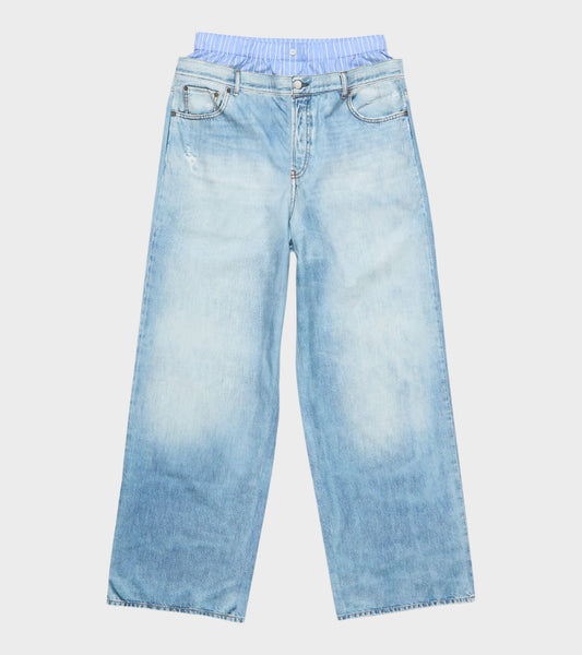 Printed Trousers Light Blue