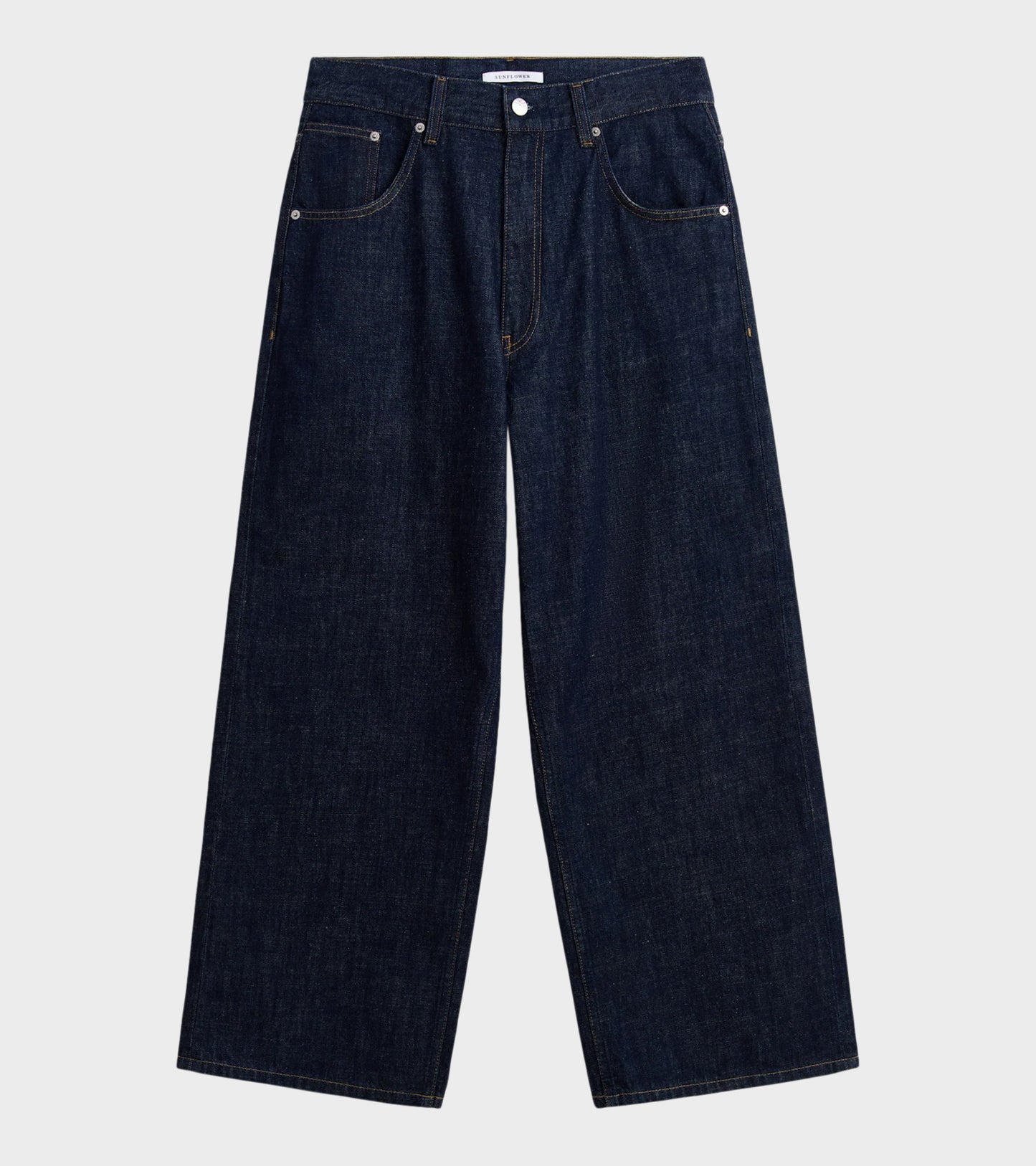 Super Wide Jeans Simple Rinse Blue