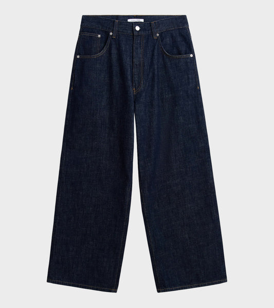 Super Wide Jeans Simple Rinse Blue