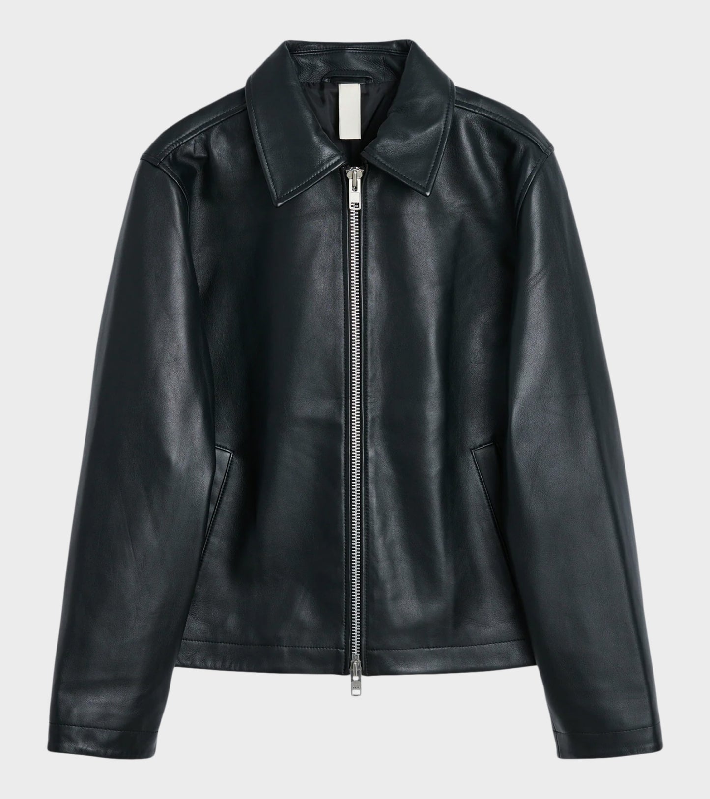 Short Leather Jacket Black